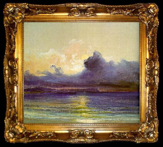 framed  Charles Blechen Sunset at Sea, ta009-2